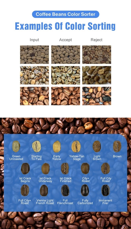 처리 AI 커피 콩 정렬기 CCD 정렬 기계 색상 및 모양 정렬