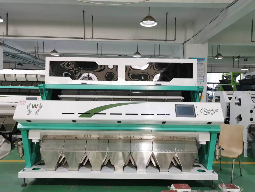 7개의 낙하산 CCD 곡물 견과류 콩 캐시우넛 색상 분류기 RGB 쌀 색상 분류 기계