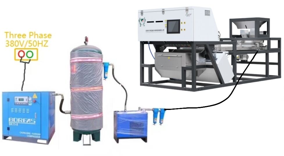 칠리 페퍼 마늘 분류를 위한 RGB CCD 카메라와 와이파이 리모컨으로 1000-1500 kg/h 출력