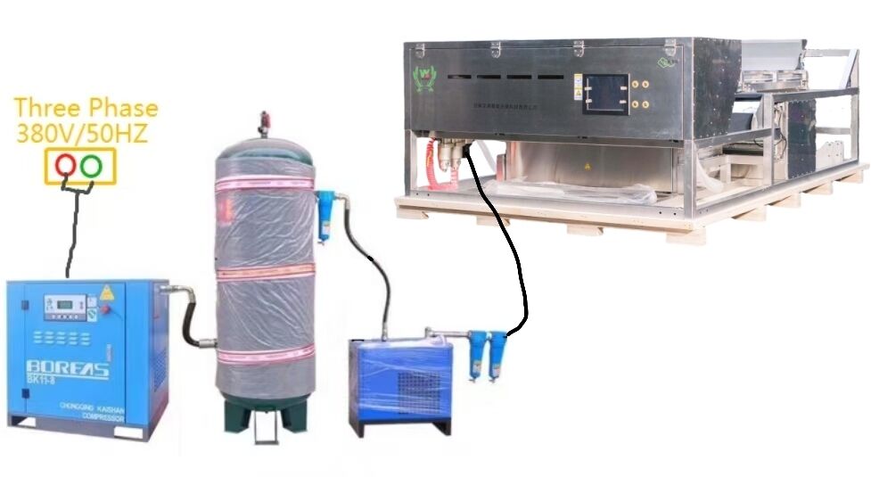 웬야오 주니퍼 베리 컬러 소터 와이드 벨트 스테인리스 스틸 블루베리 딸기 라즈베리 컬러 선별기 공장 가격 CE 인증서 원격 제어