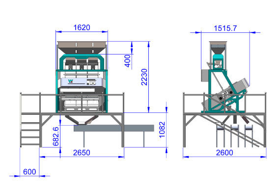 3 슈트 Soybeans CCD Color Sorter 3000kg/H Toshiba HD Imaging