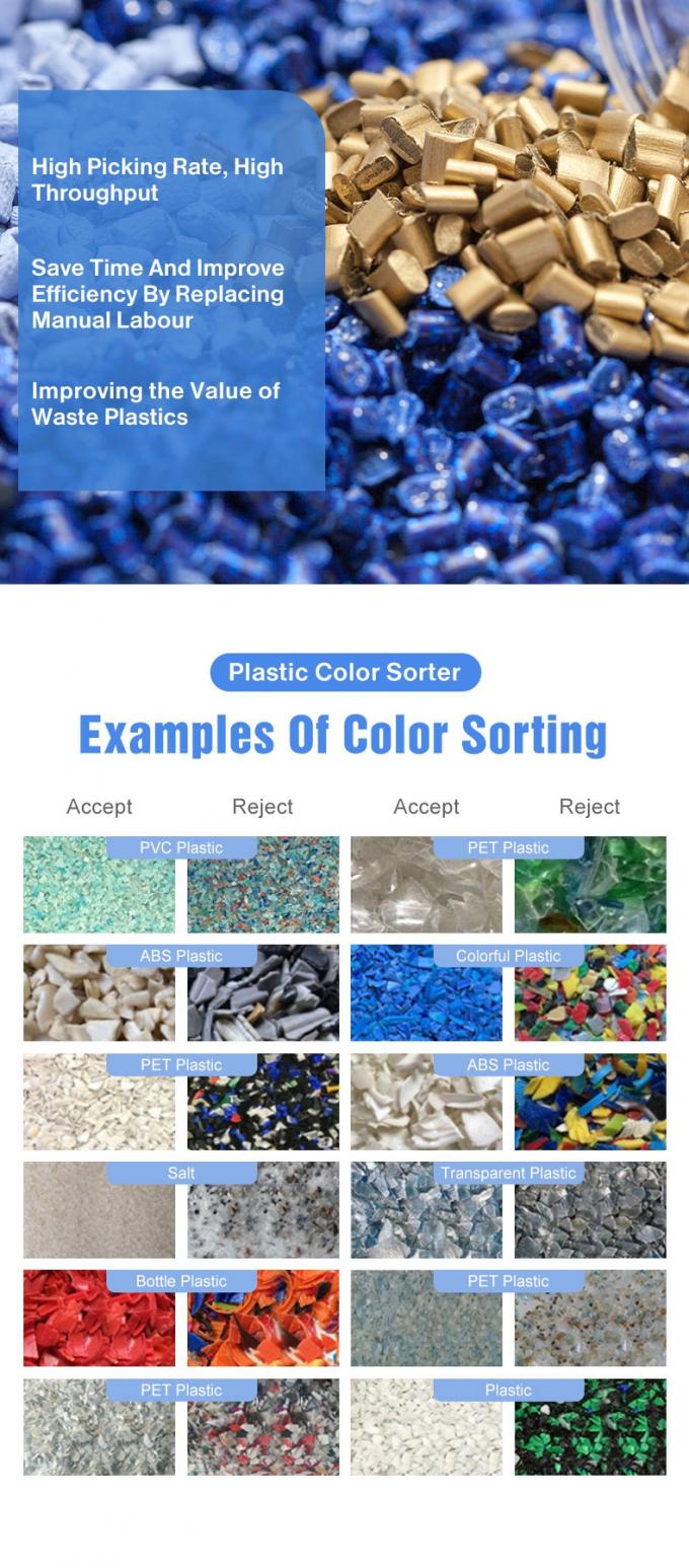 3 오프라인 제조자 직접 판매 CCD 카메라 PET PVC PP 플라스틱 색상 정렬 기계 1